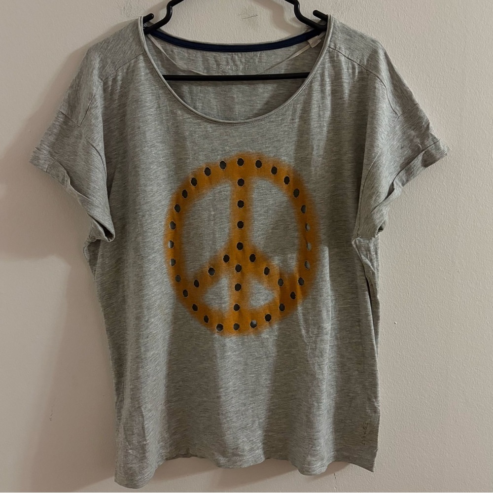 Peace Sign Tee-shirt Esprit Women's Gray